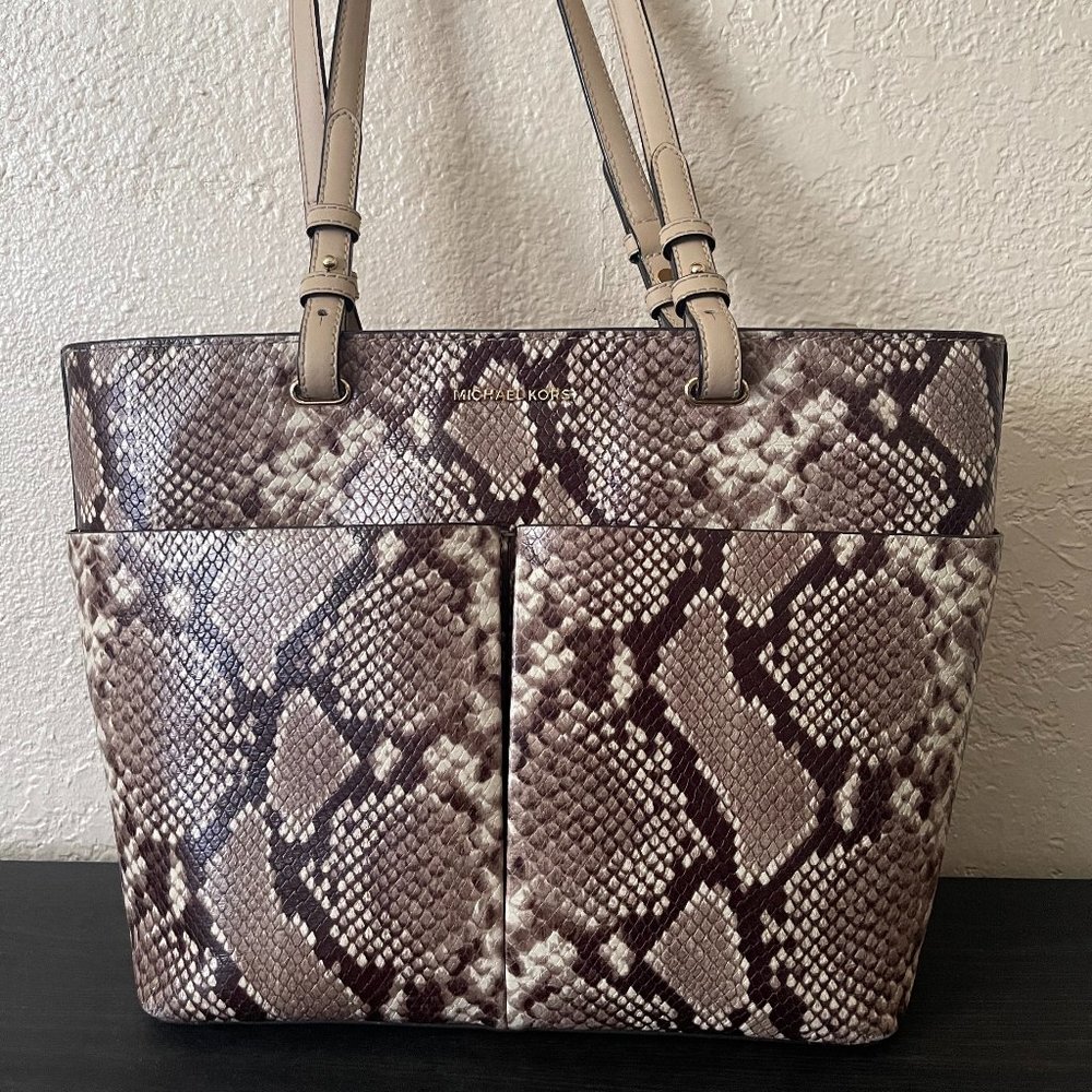 Michael Kors Bedford Snake Embossed Leather Medium